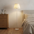 Lampadaire blanc abat-jour plissé Éventail – mise en situation (visuel d’ambiance)