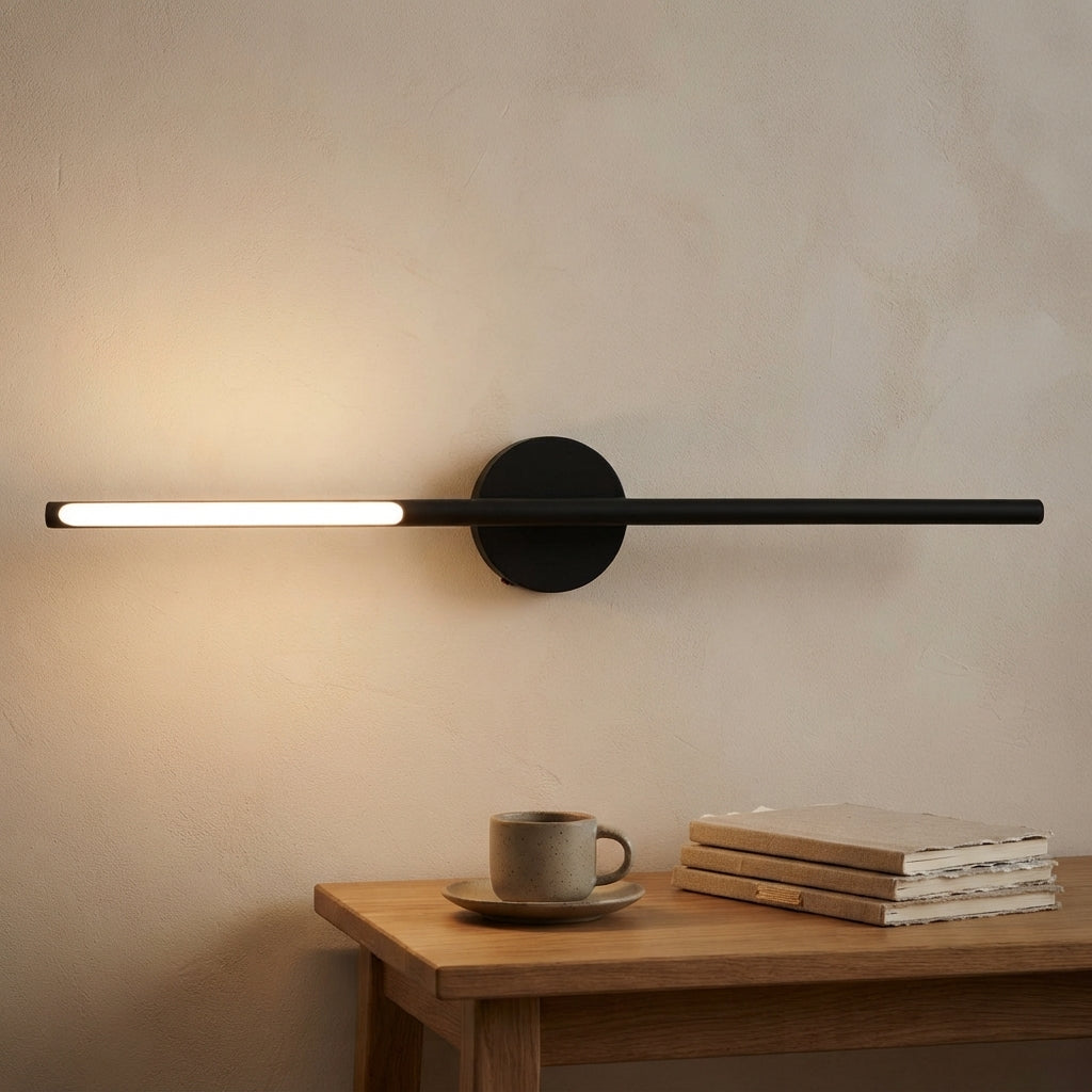 Applique murale horizontale noire sans fil rechargeable Aquilon