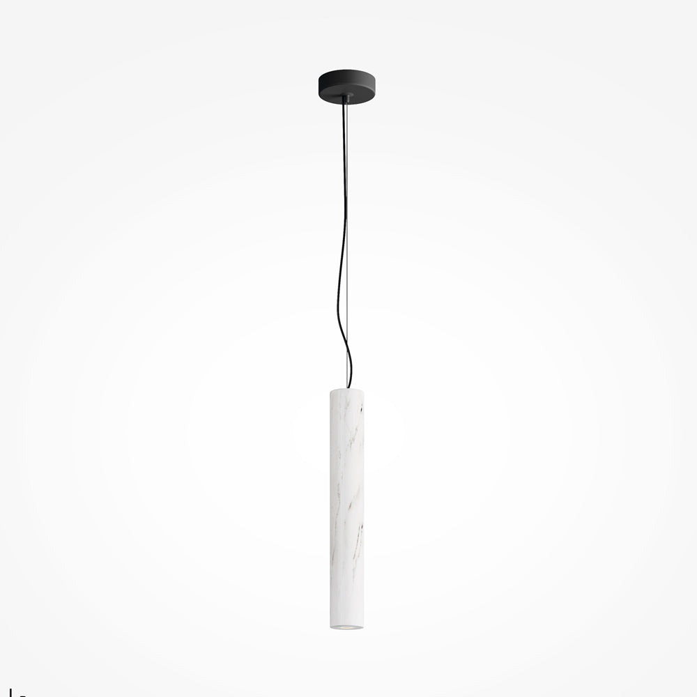 Suspension cylindre fin blanc Ravel