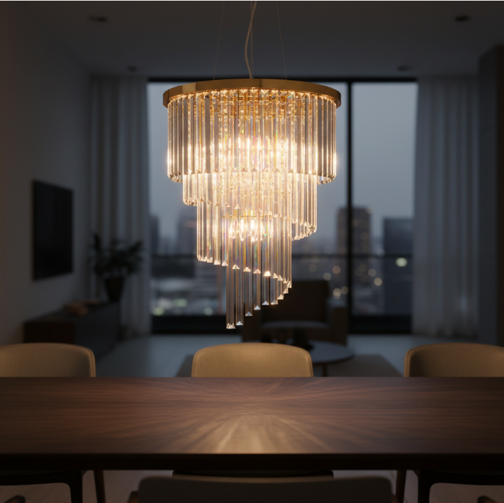 Lustre en cristal taillé à douze lumières Ilinca