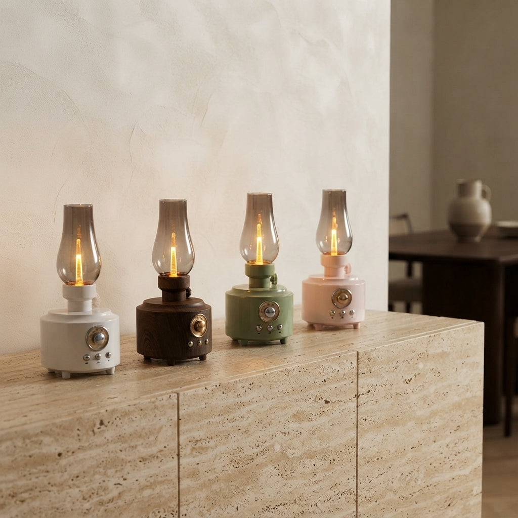 Lampe à poser sans fil rechargeable style lampe tempête Guinguette
