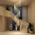 Lustre cascade de tubes transparents Fontaine – mise en situation (visuel d’ambiance)