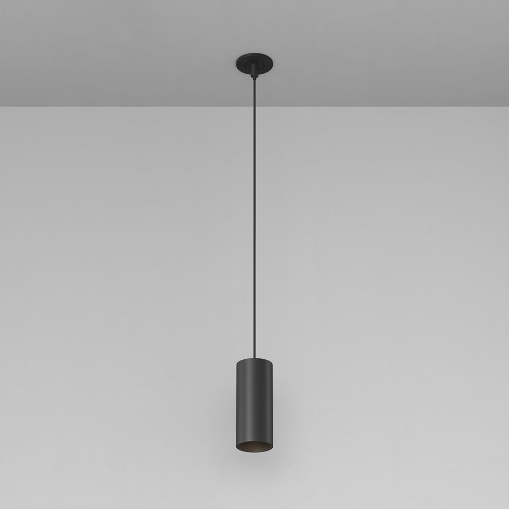 Spot suspendu cylindrique en aluminium noir Solis