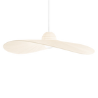 Suspension grand disque ondulé en tissu ivoire Ravelo – vue 2