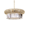 Lustre en cristal taillé à seize lumières et monture dorée Torvale – vue 2