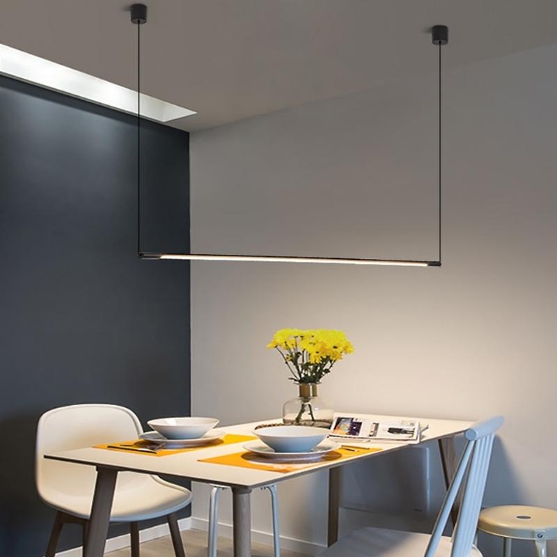 Suspension barre fine noire réglable Trait, finition noire – vue 2
