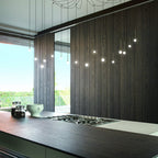 Lustre pluie de seize points LED finition laiton Solenne – vue 3