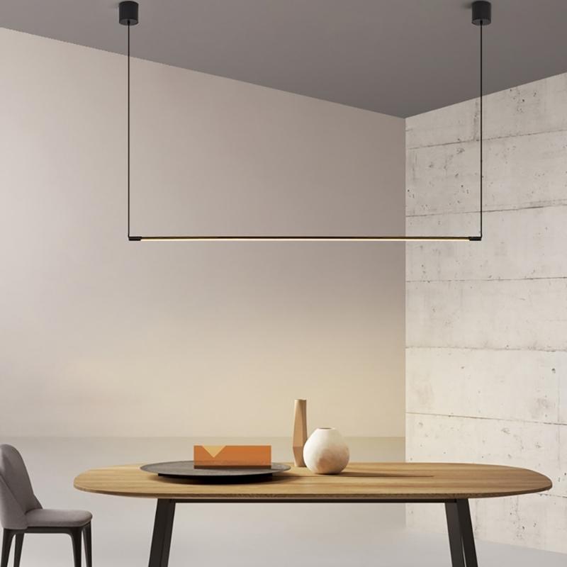 Suspension barre fine noire réglable Trait – vue 4