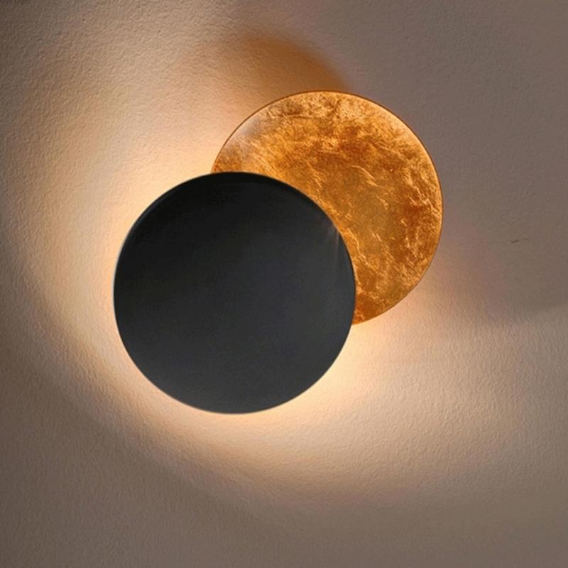 Applique murale disque effet éclipse Parhélie, finition noire