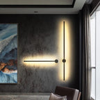 Applique murale ligne fine noire Nervure