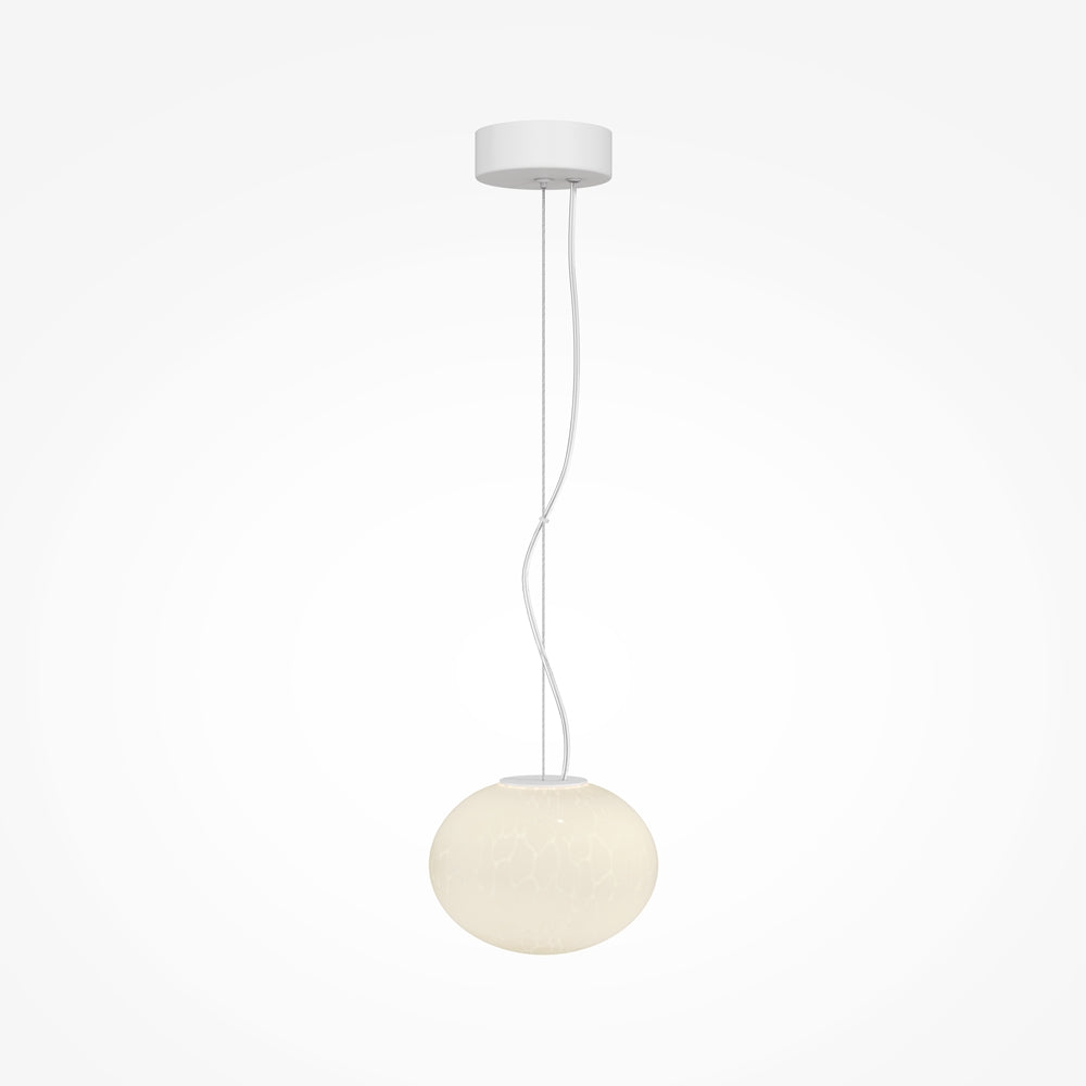 Suspension globe en métal blanc sur câble Ferro
