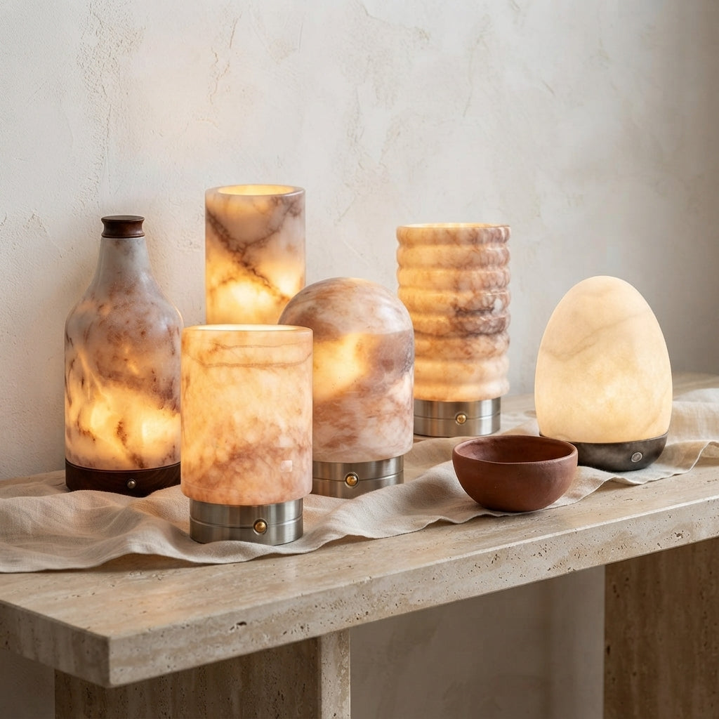 Lampe sans fil rechargeable en albâtre Luciole