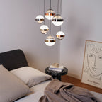 Lustre six globes en métal noir et nickel brillant Aeris – vue 3