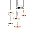 Lustre six globes en métal noir et nickel brillant Aeris – vue 4