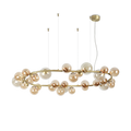 Lustre à trente lumières en verre soufflé ambré et laiton Faelia – vue 2