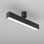 Spot linéaire en aluminium noir à diffuseur blanc Vesta