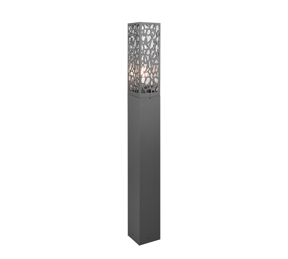 Lampadaire d'extérieur en acier inoxydable et verre clair Bronzia