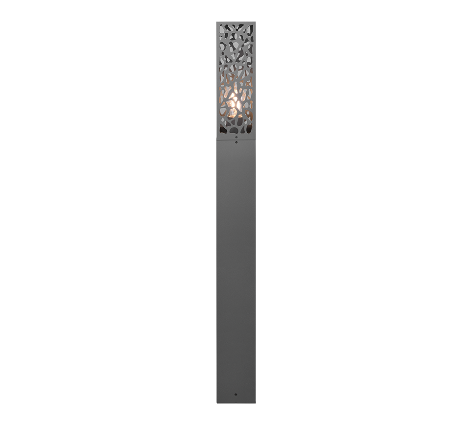 Lampadaire d'extérieur en acier inoxydable et verre clair Bronzia – vue 4