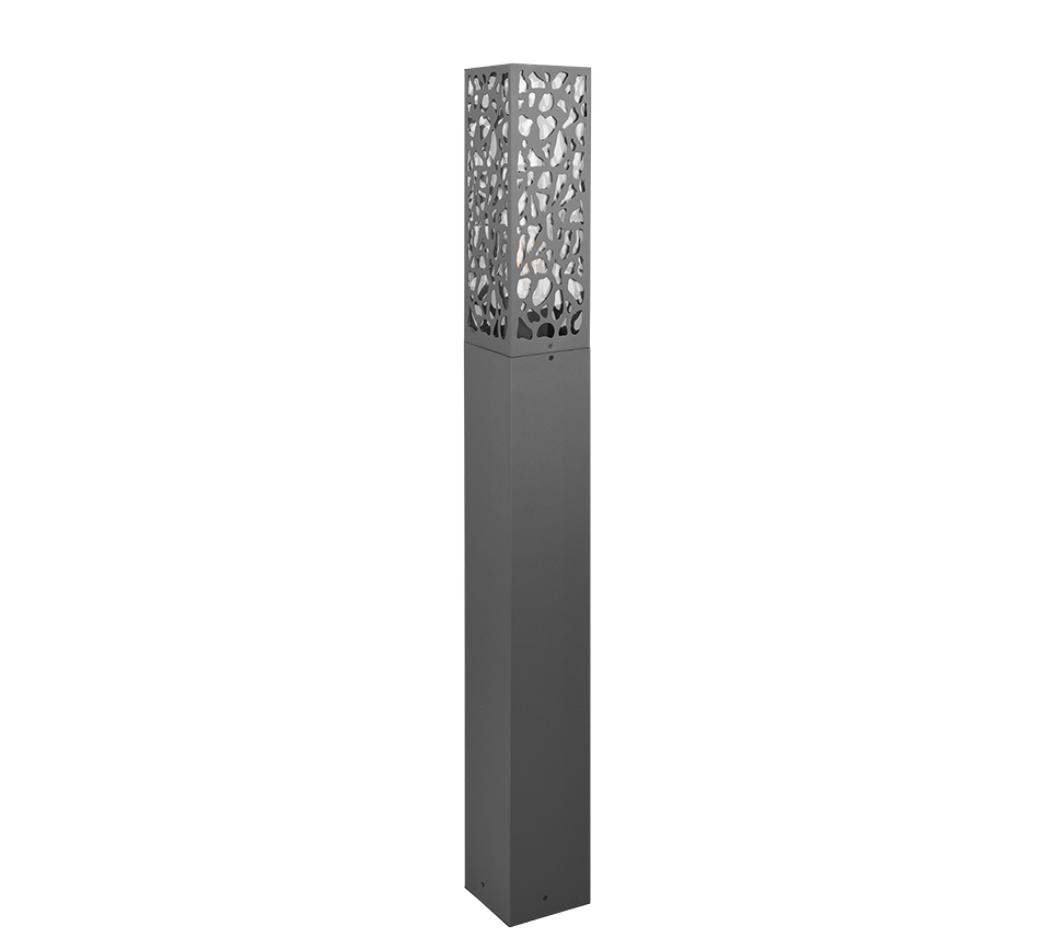 Lampadaire d'extérieur en acier inoxydable et verre clair Bronzia – vue 5