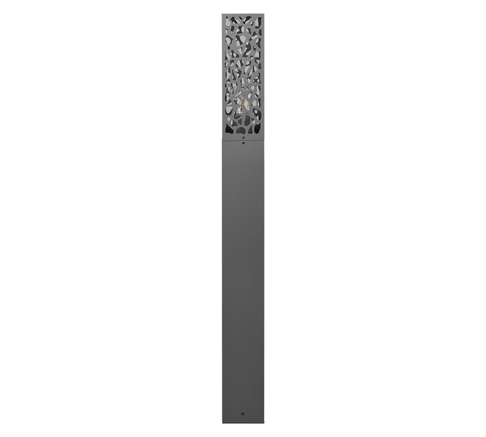 Lampadaire d'extérieur en acier inoxydable et verre clair Bronzia – vue 6