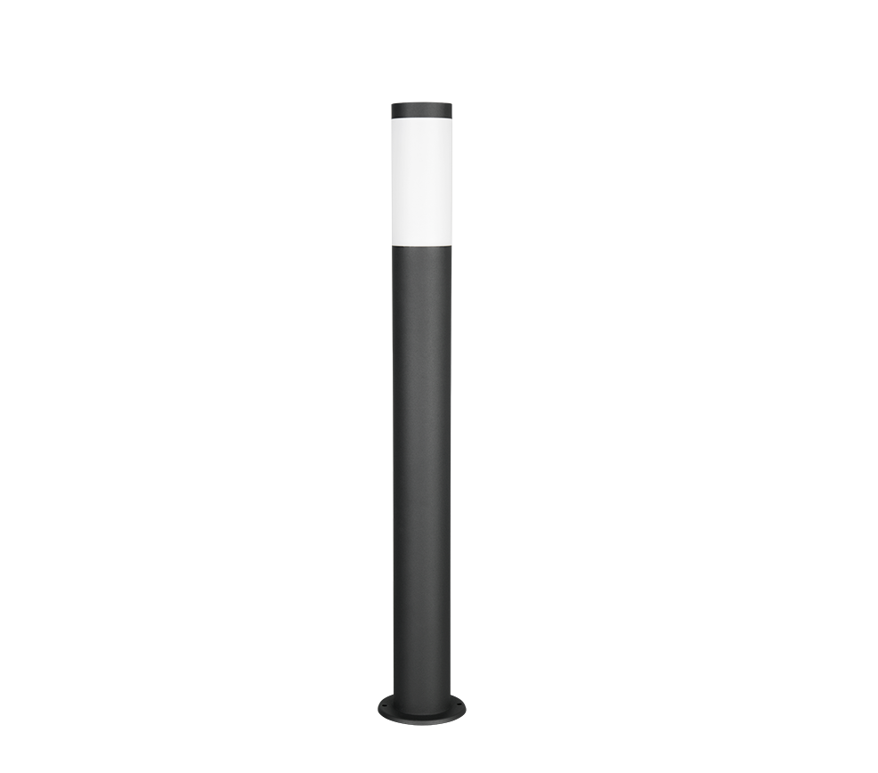 Lampadaire d'extérieur cylindre noir mat en acier inoxydable Ferrano – vue 6