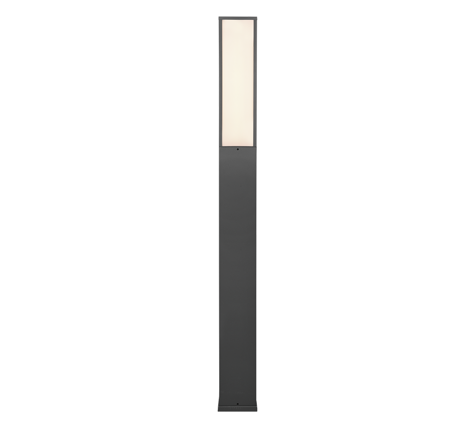 Lampadaire d'extérieur anthracite à diffuseur blanc Roccia – vue 9