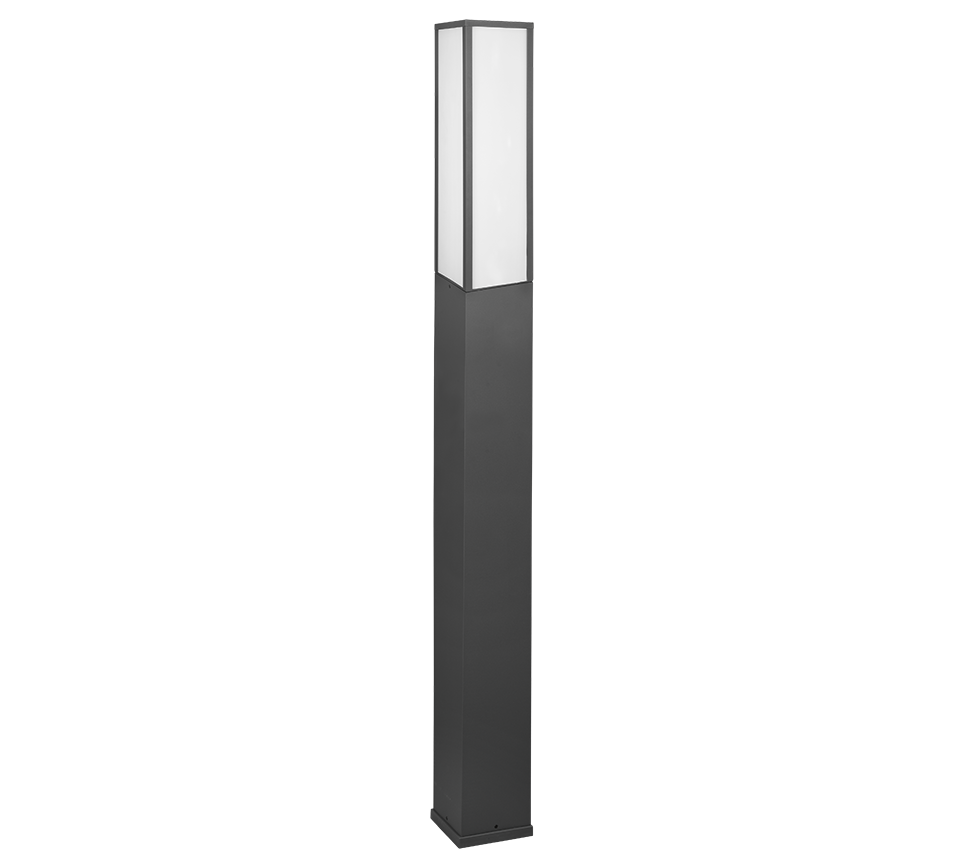 Lampadaire d'extérieur anthracite à diffuseur blanc Roccia – vue 10
