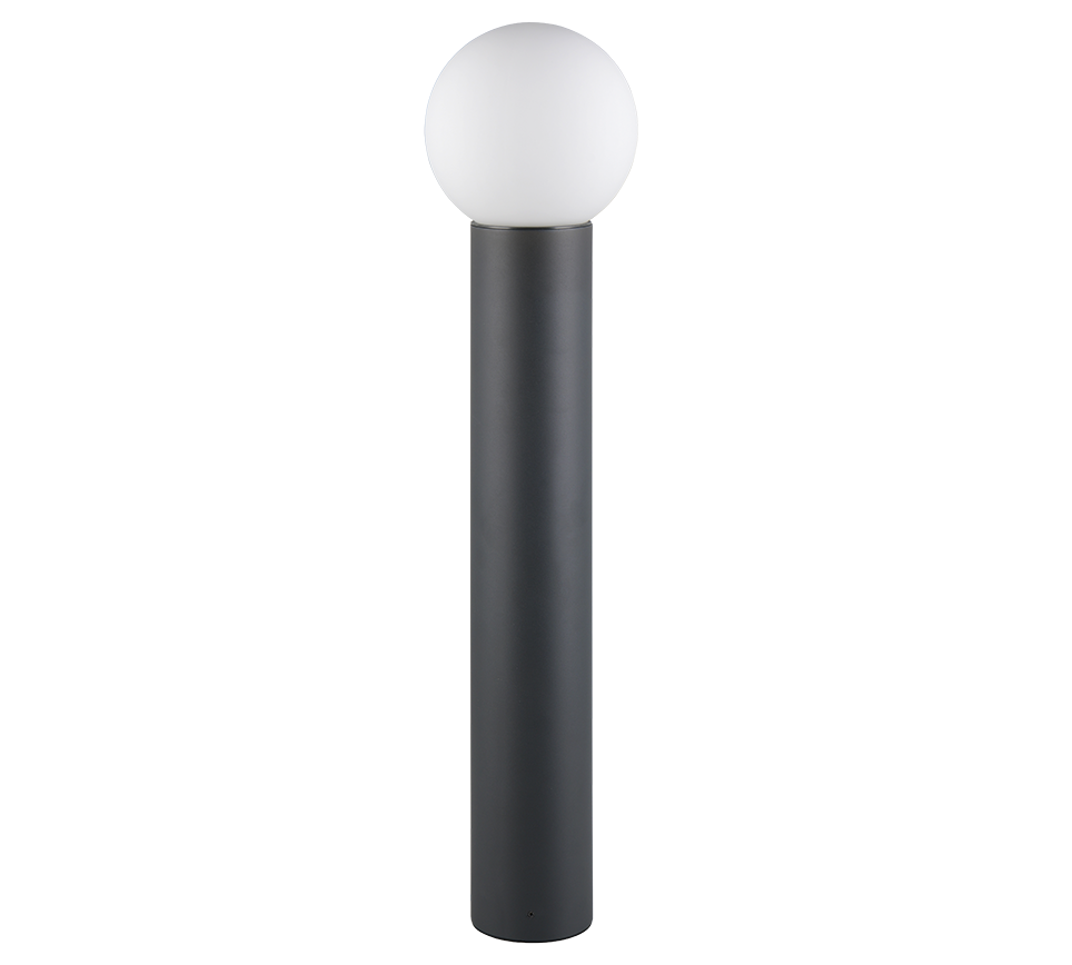Lampadaire d'extérieur globe en verre opale Opalia – vue 6