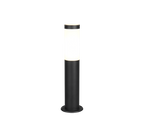 Lampadaire d'extérieur cylindre noir mat en acier inoxydable Ferrano – vue 3