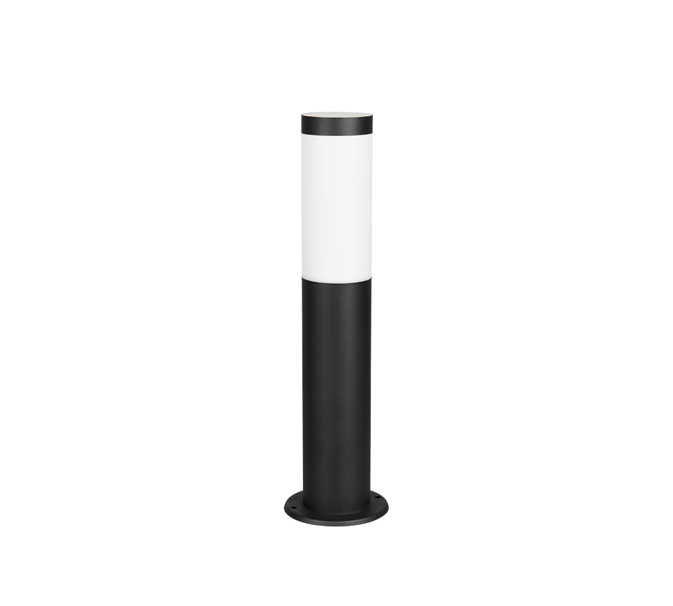 Lampadaire d'extérieur cylindre noir mat en acier inoxydable Ferrano – vue 4