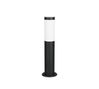 Lampadaire d'extérieur cylindre noir mat en acier inoxydable Ferrano – vue 4