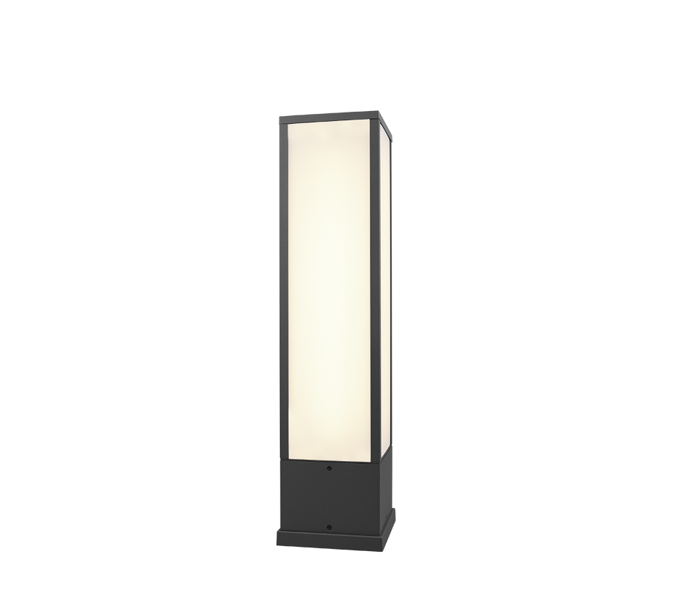 Lampadaire d'extérieur anthracite à diffuseur blanc Roccia – vue 4