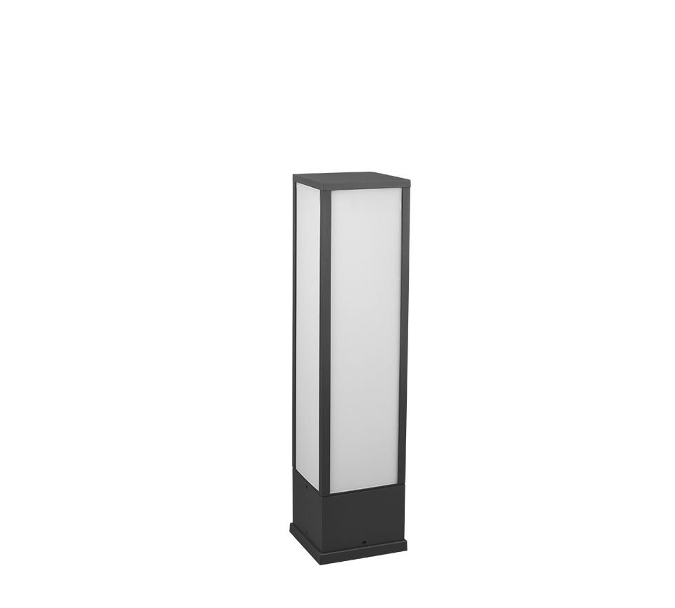 Lampadaire d'extérieur anthracite à diffuseur blanc Roccia – vue 5
