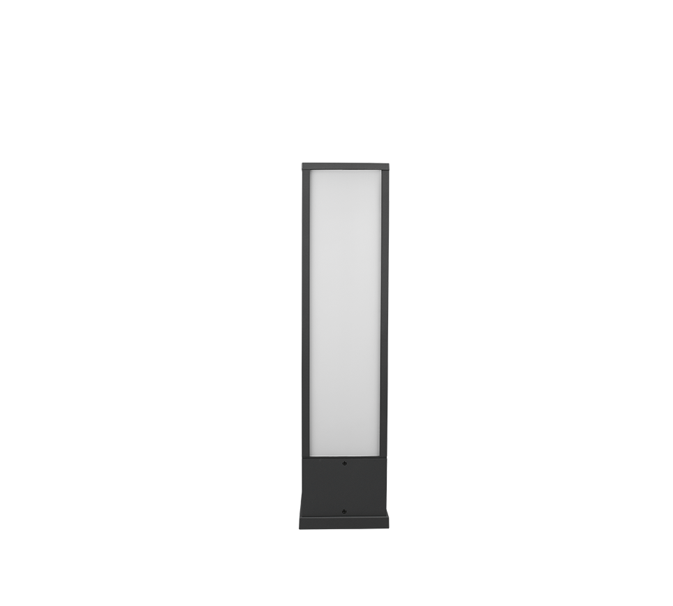 Lampadaire d'extérieur anthracite à diffuseur blanc Roccia – vue 6