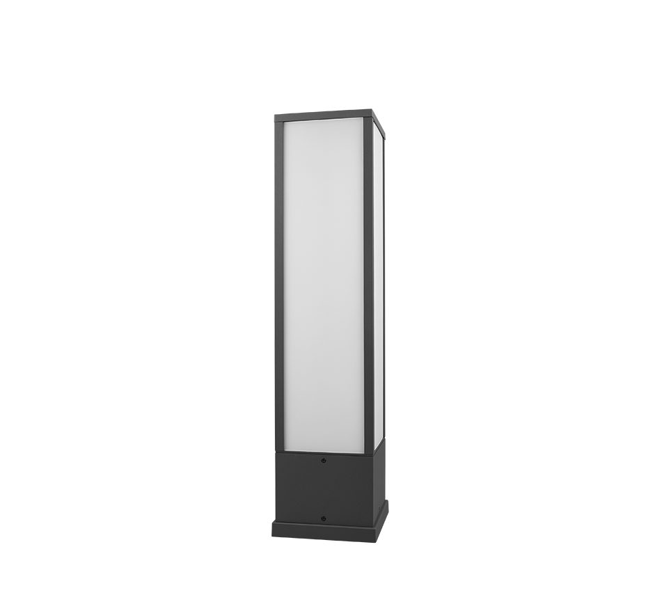 Lampadaire d'extérieur anthracite à diffuseur blanc Roccia – vue 7