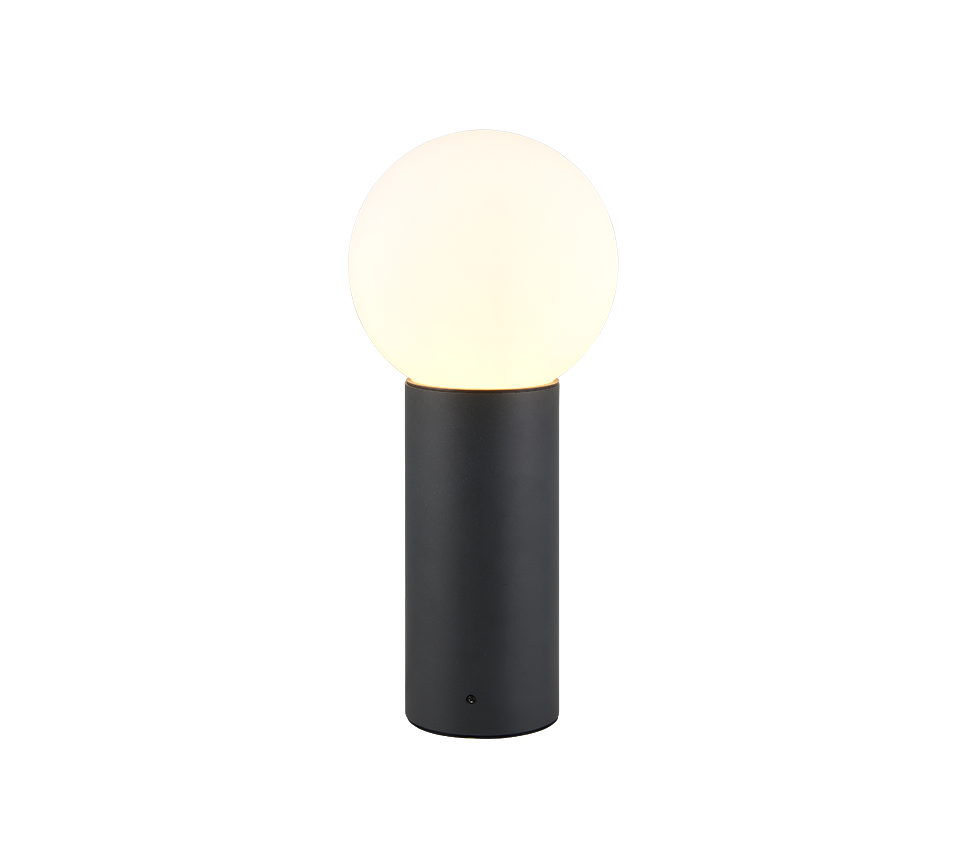 Lampadaire d'extérieur globe en verre opale Opalia – vue 3