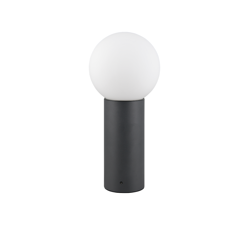 Lampadaire d'extérieur globe en verre opale Opalia – vue 4