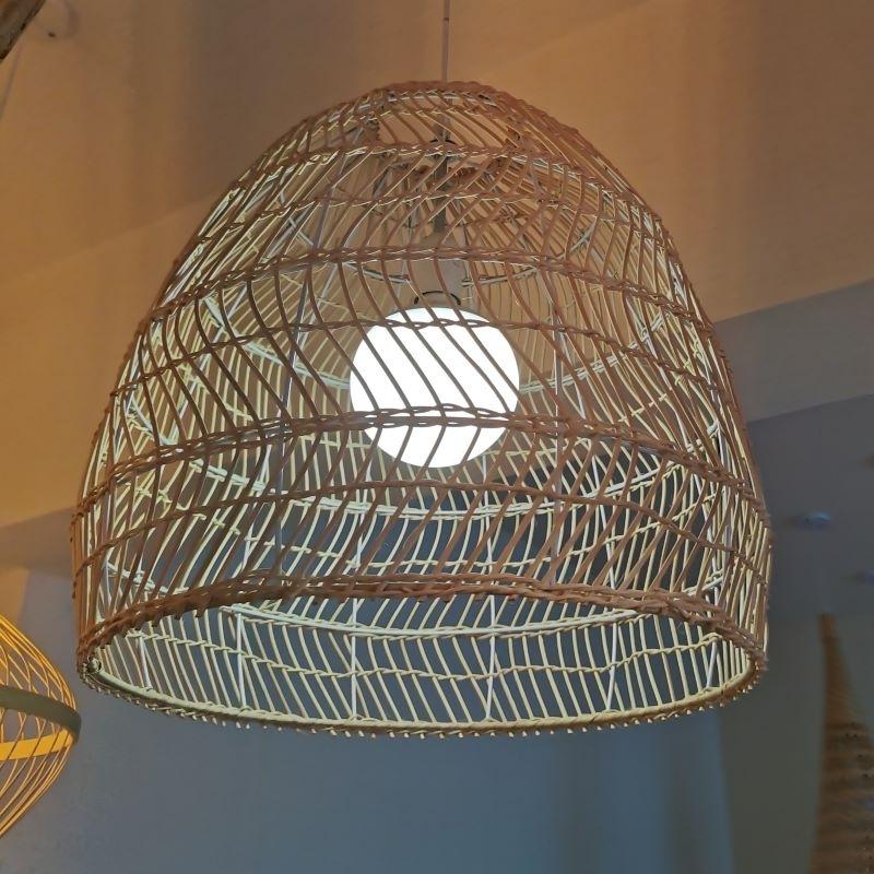Suspension cloche en osier et rotin tressés Sérénité – vue 5