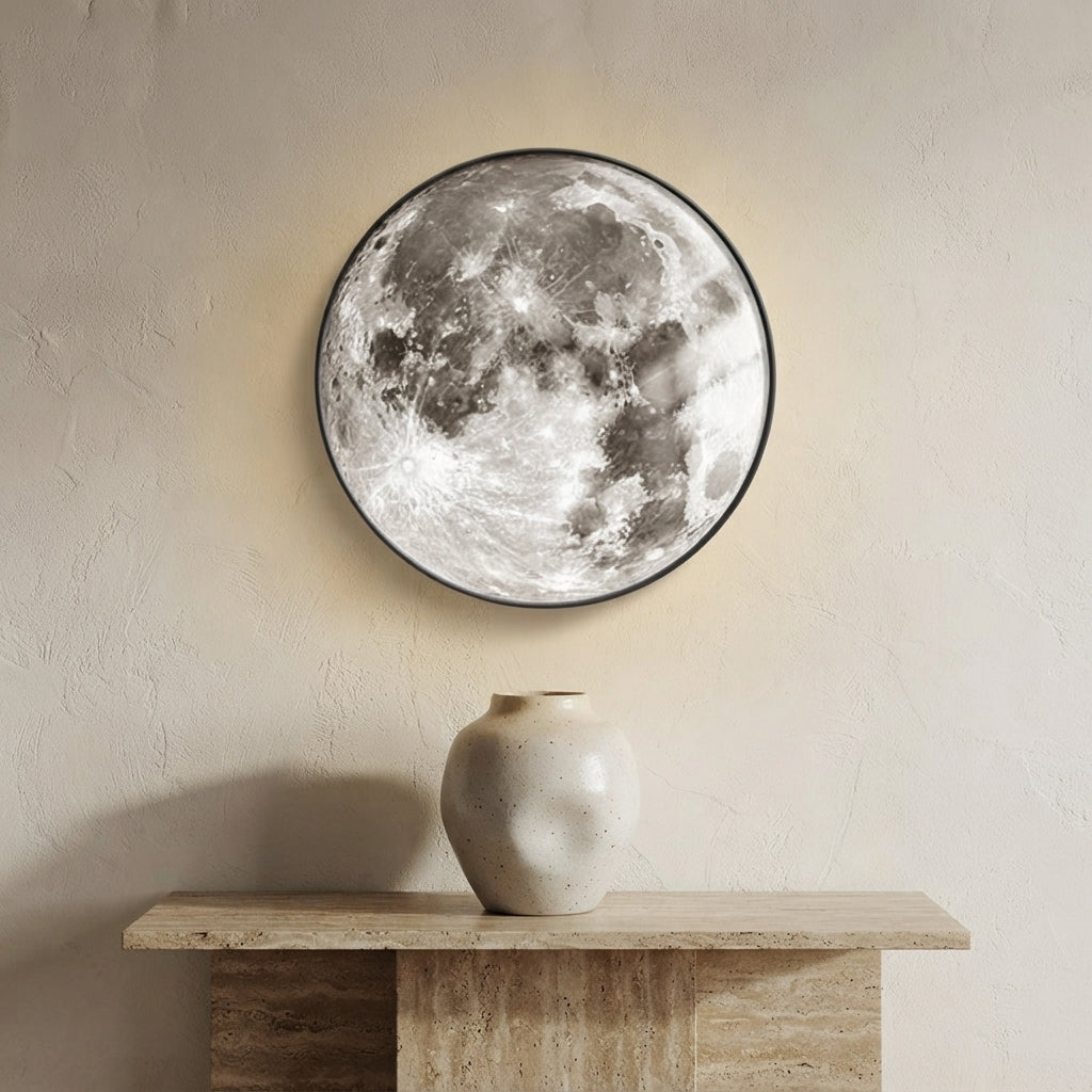 Applique murale lune ronde imprimée Cratère