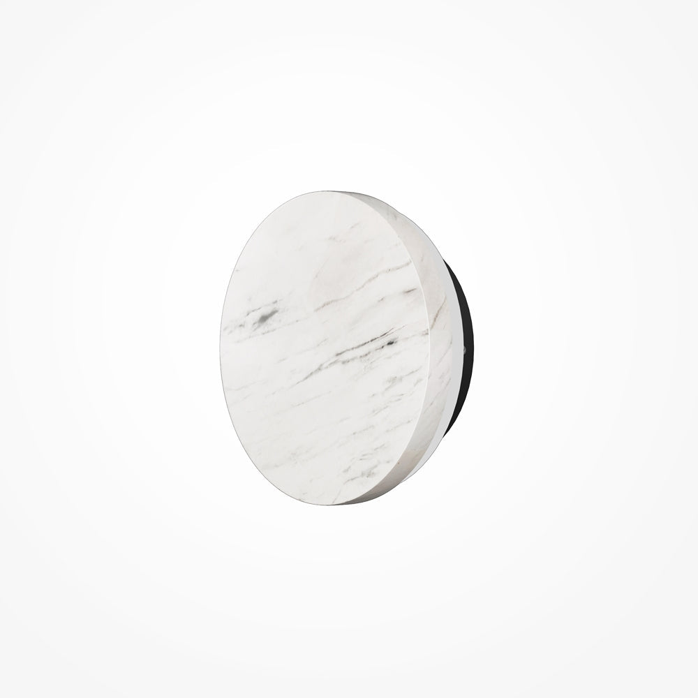 Applique murale ronde blanche aspect marbre Ecrin