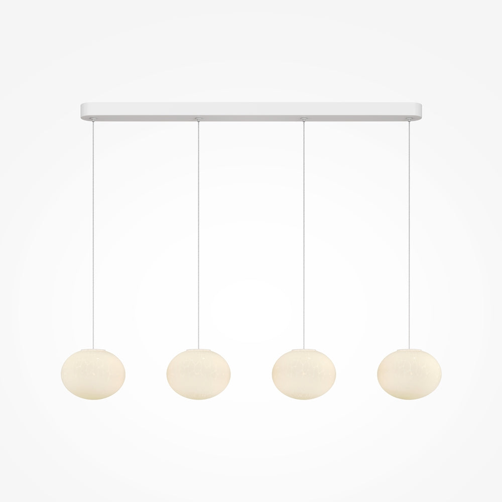 Suspension globe en métal blanc sur câble Ferro – vue 2