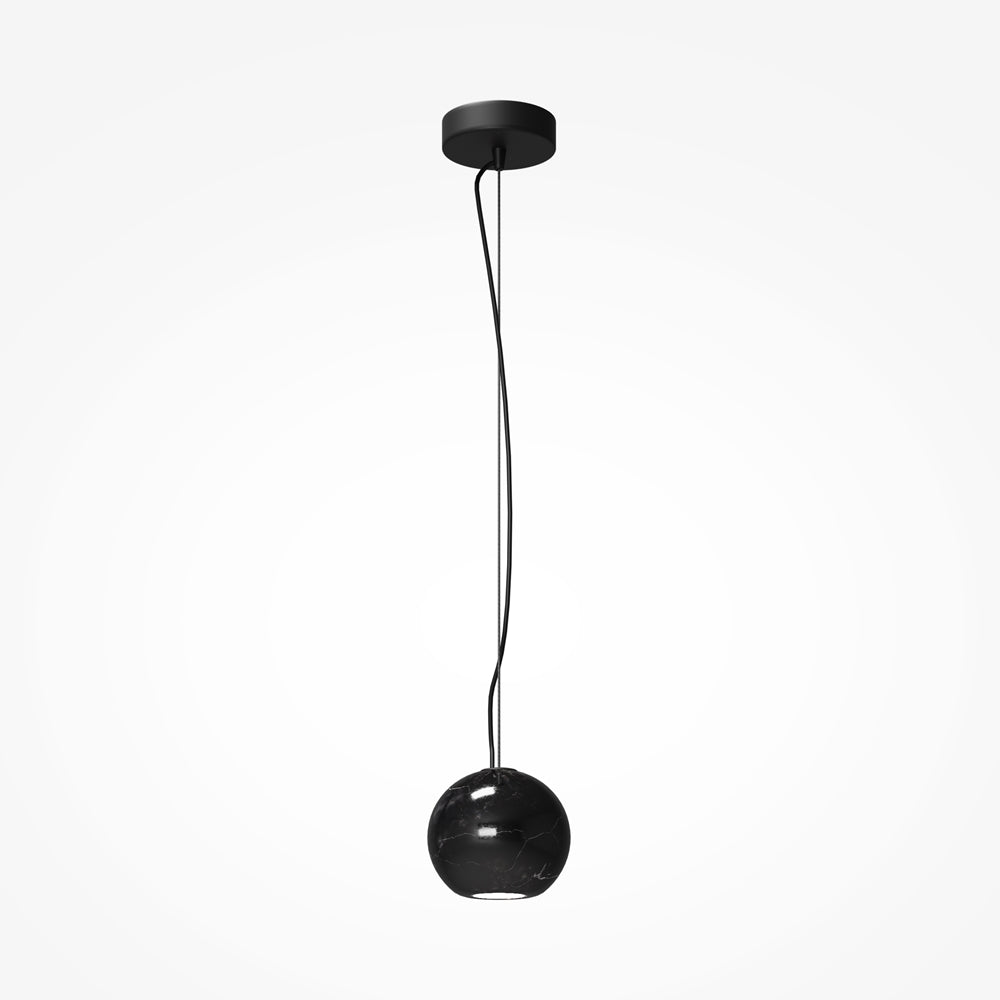 Suspension sphère en métal noir brillant sur câble Tourmaline