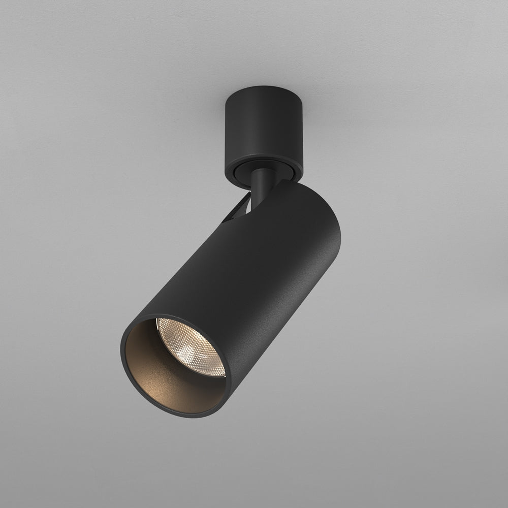 Spot cylindrique orientable en aluminium noir Aurea