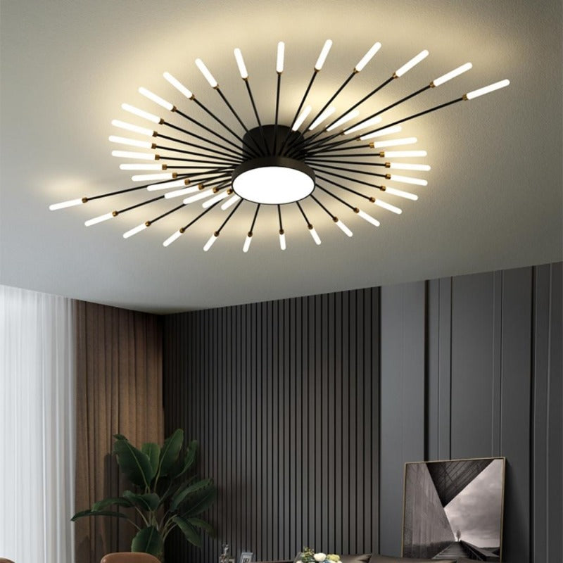 Plafonnier spirale rayonnante dorée Tourbillon – vue 5