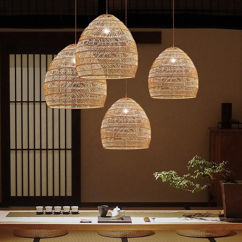 Suspension cloche en osier et rotin tressés Sérénité – vue 4