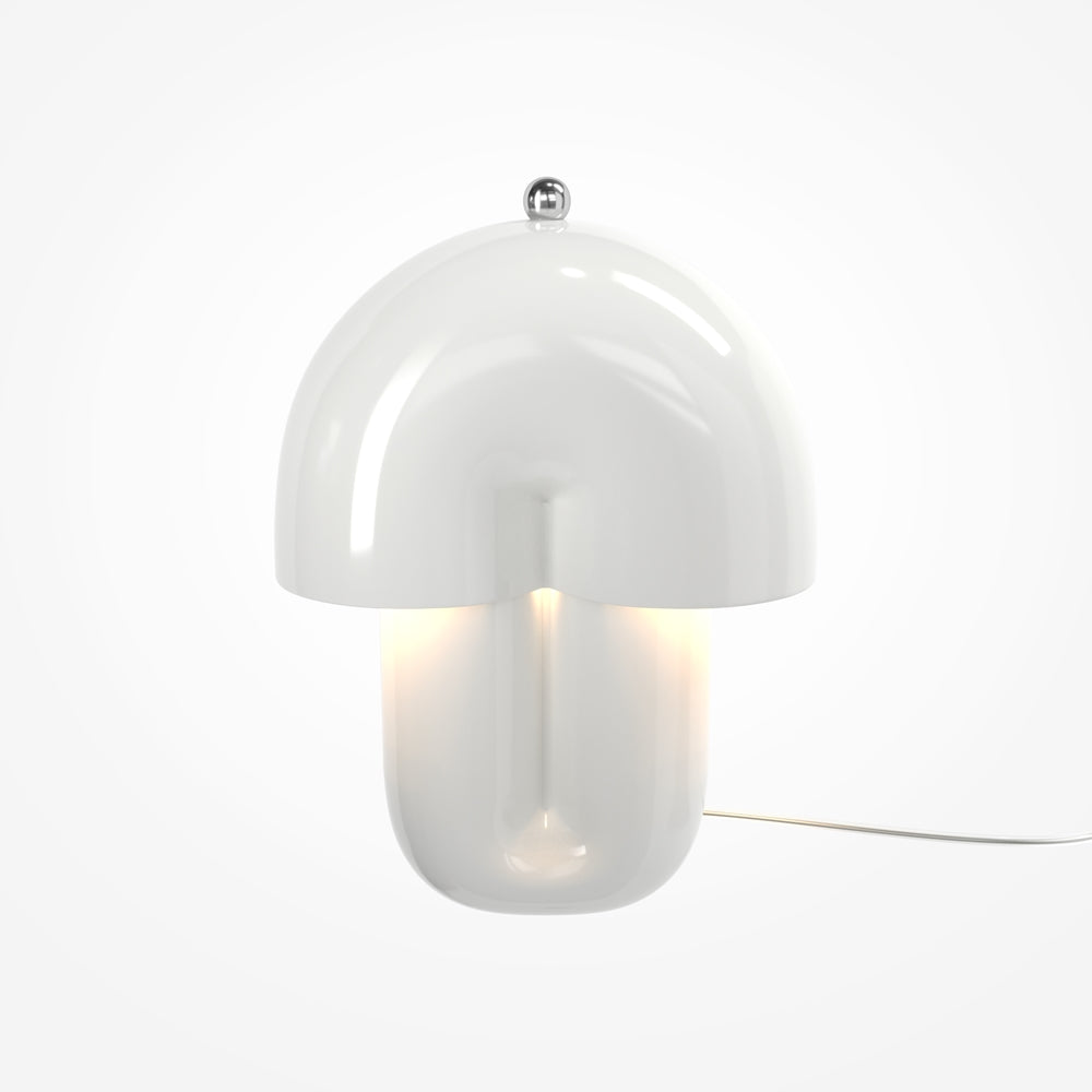 Lampe à poser champignon brillante en céramique blanche Mavi