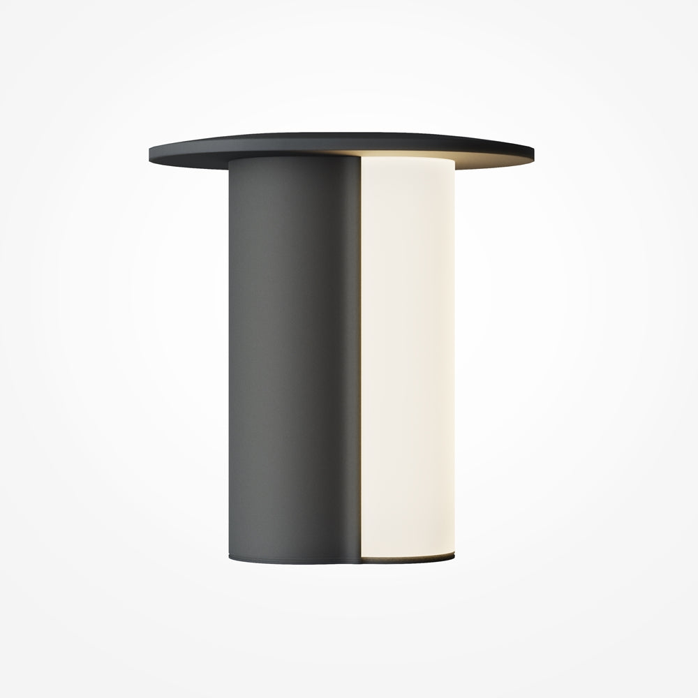 Lampe à poser cylindre en aluminium noir et crème Ilaria