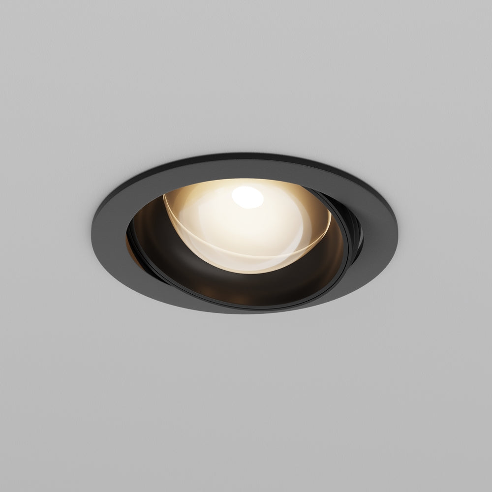 Spot encastrable rond orientable en aluminium noir Riva