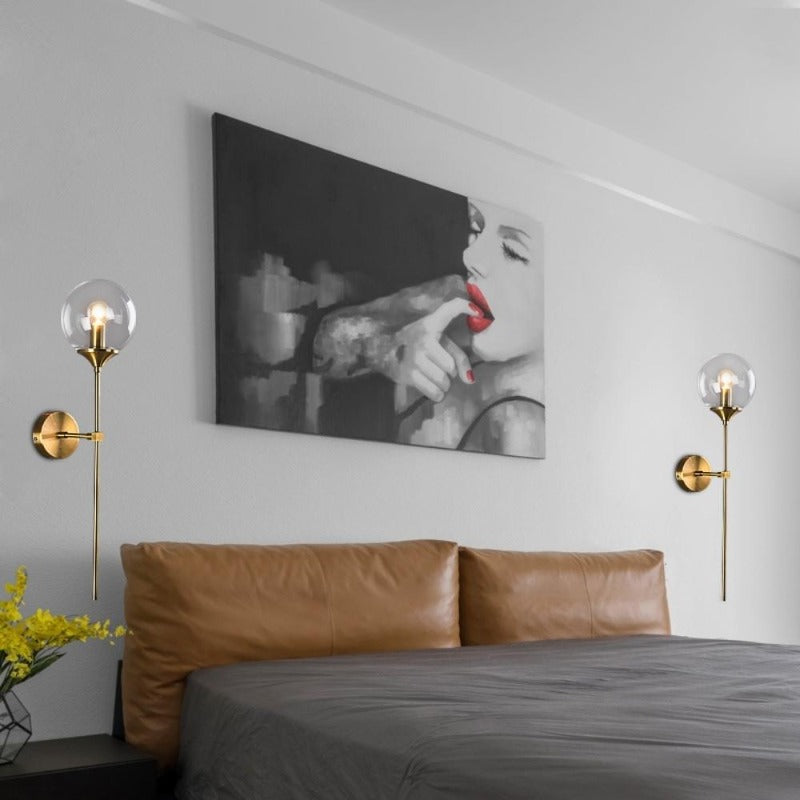 Applique murale trait doré et globe ambré Mirabelle – vue 5