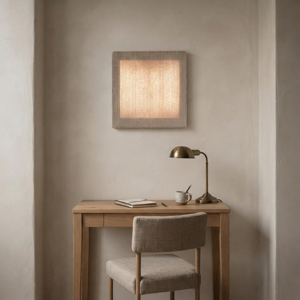 Applique murale carrée texture plissée Brocart – mise en situation (visuel d’ambiance)